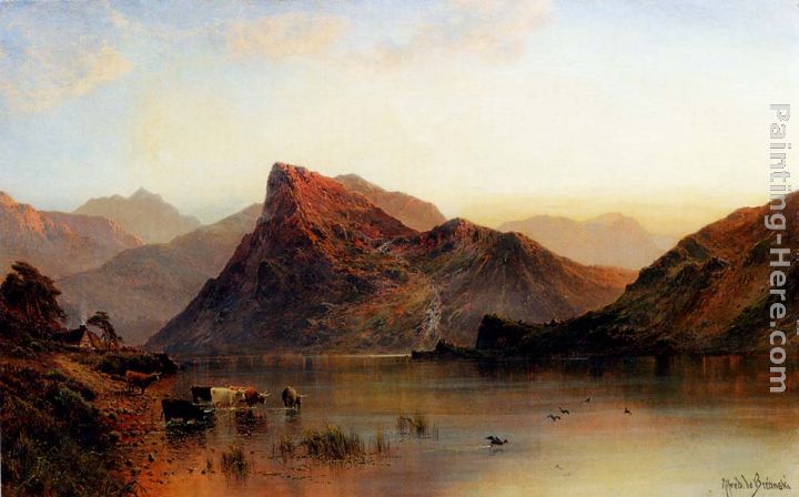 The Glydwr Mountains, Snowdon Valley, Wales painting - Alfred de Breanski Snr The Glydwr Mountains, Snowdon Valley, Wales art painting